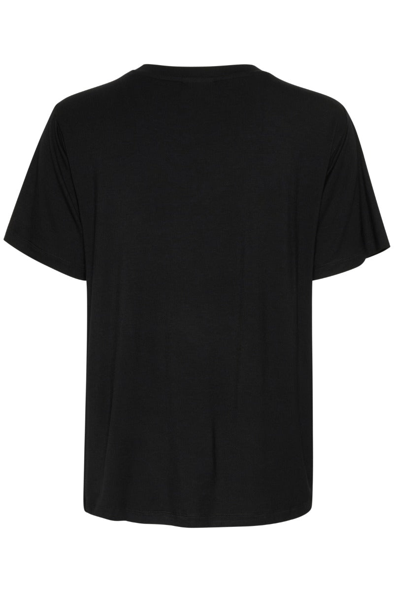 KAFFE Frida V-Neck T Shirt Sort