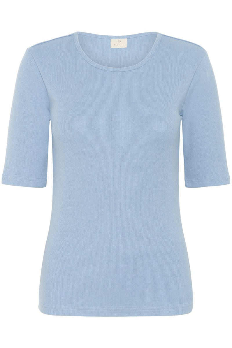 KAFFE Carna T Shirt Soft Chambray Blå