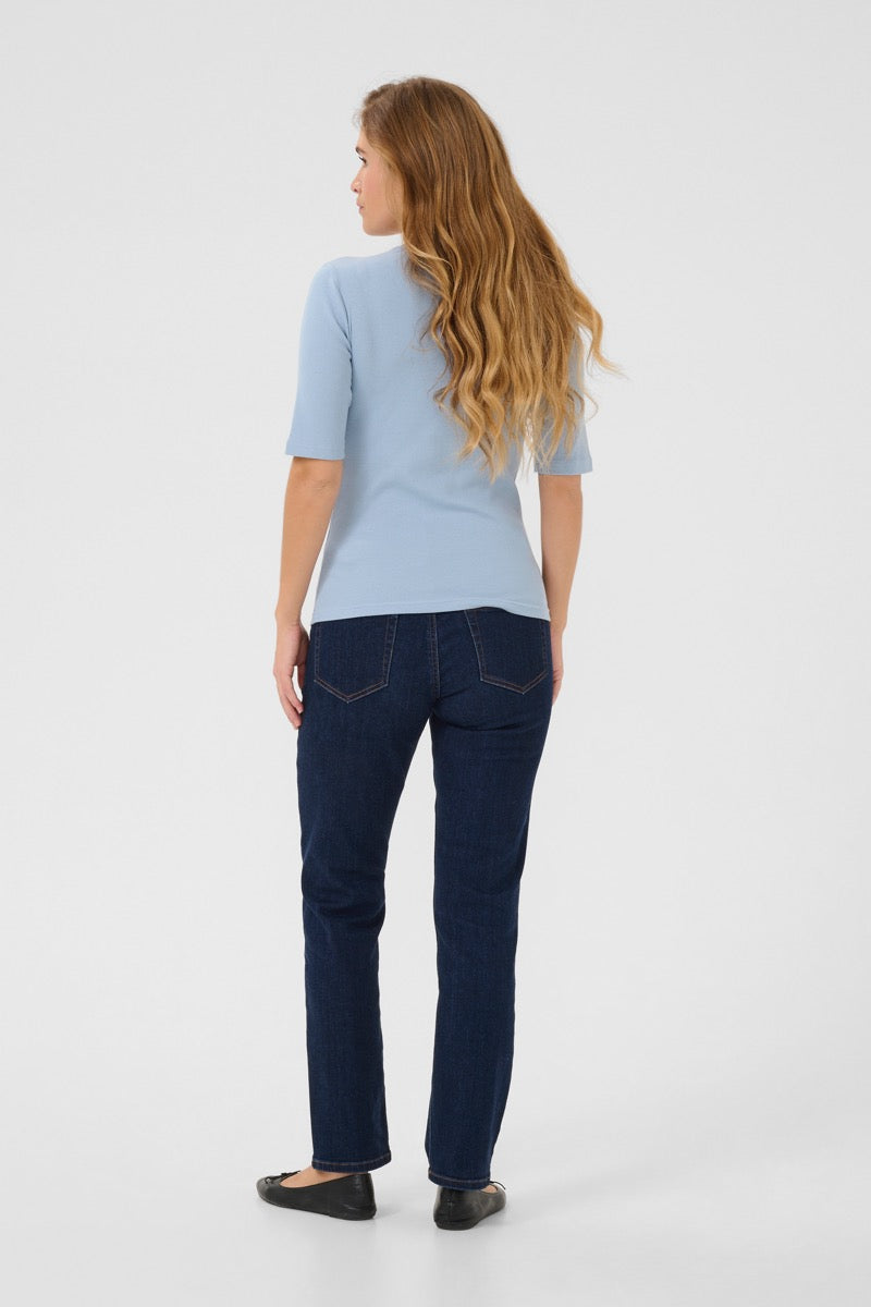 KAFFE Carna T Shirt Soft Chambray Blå