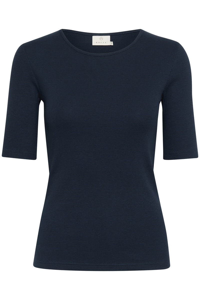 KAFFE Carna T Shirt Midnight Marine Blå