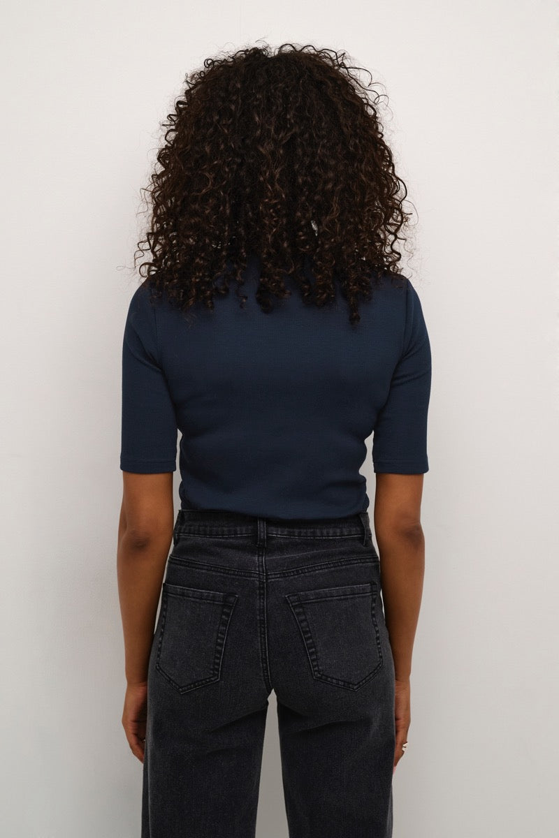KAFFE Carna T Shirt Midnight Marine Blå