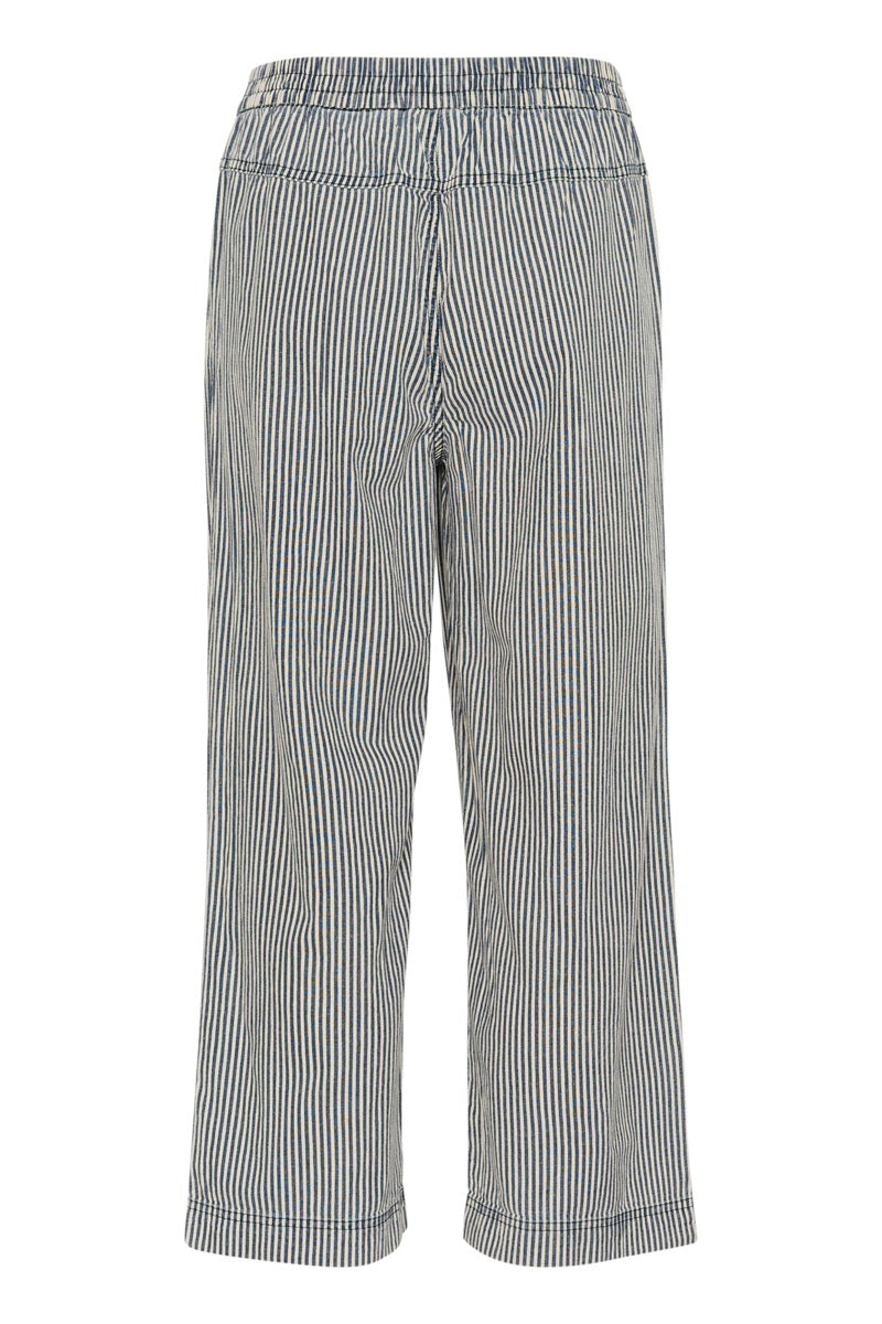 KAFFE Naya Culotte Bukser Stribet Midnight Blå Hvid