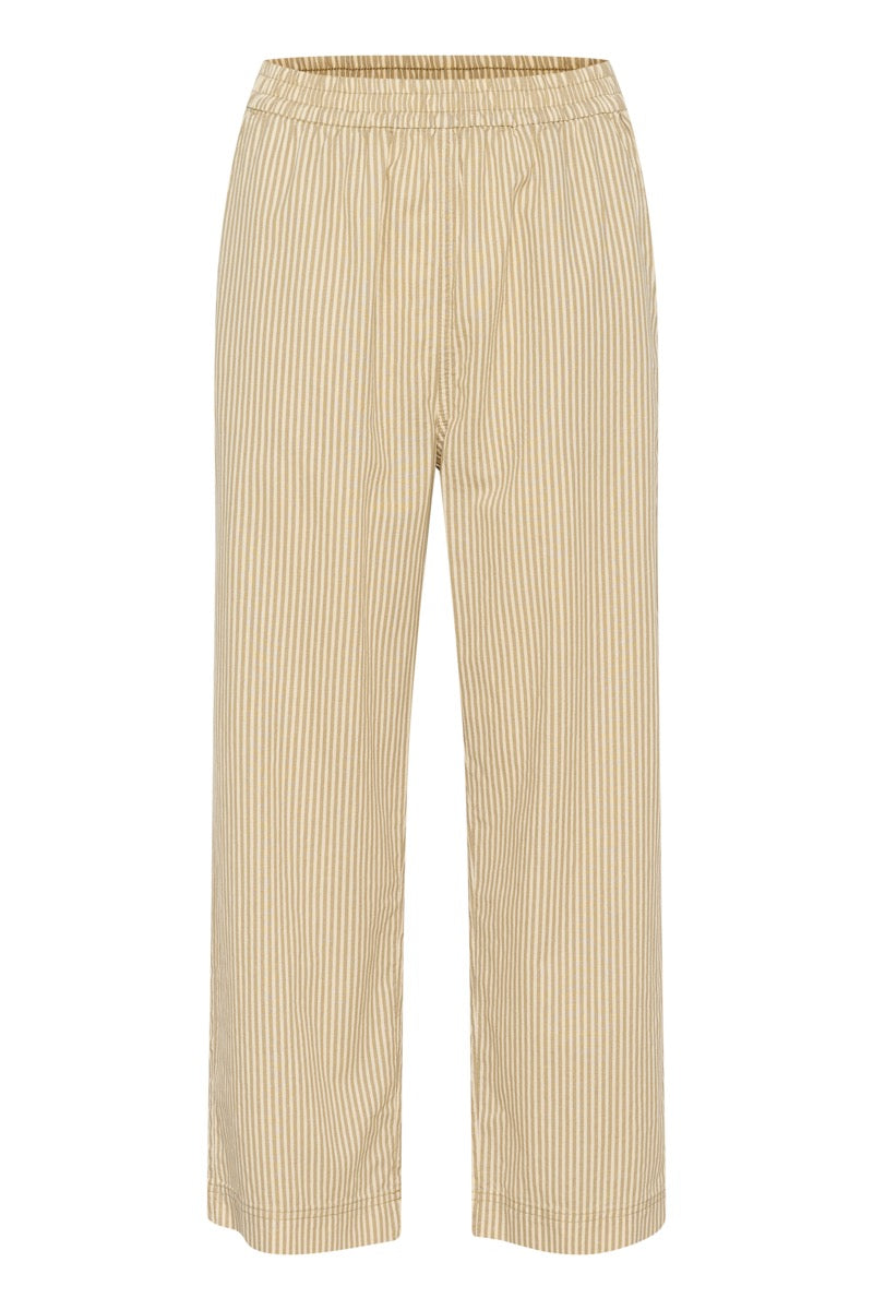 KAFFE Naya Culotte Bukser Stribet Chincilla Hvid