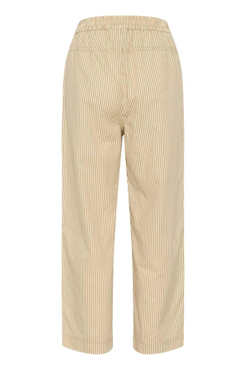 KAFFE Naya Culotte Bukser Stribet Chincilla Hvid