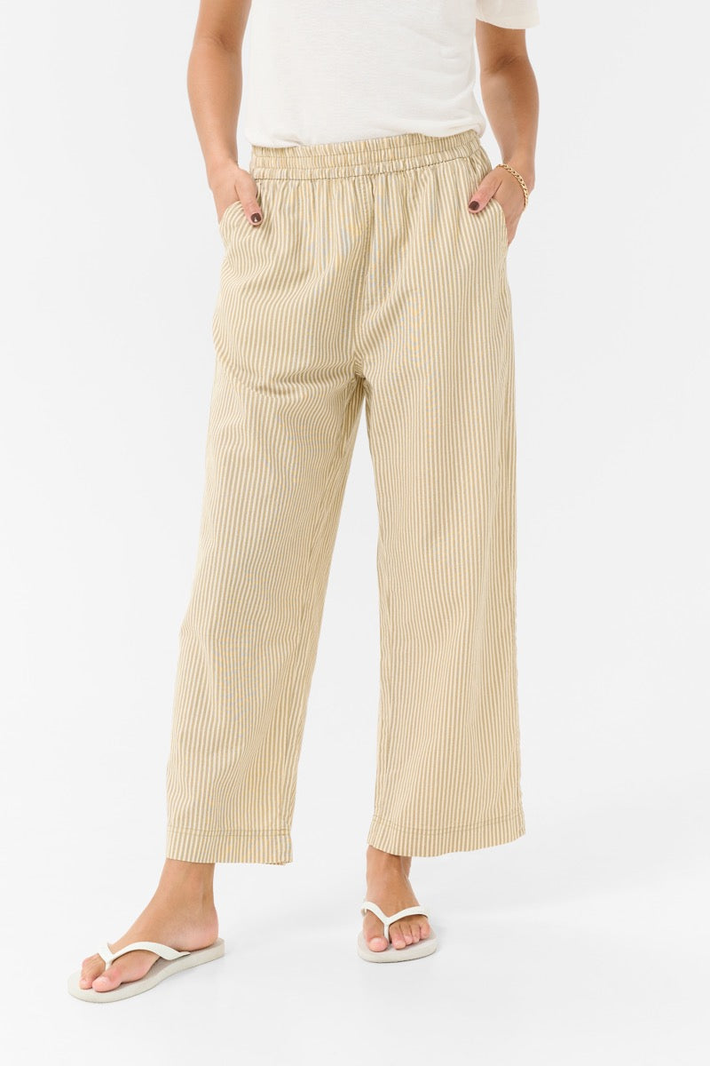 KAFFE Naya Culotte Bukser Stribet Chincilla Hvid