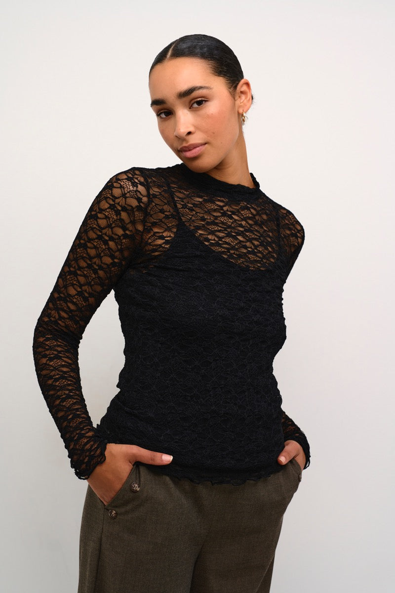 KAFFE Jolia Bluse Langærmet Deep Sort