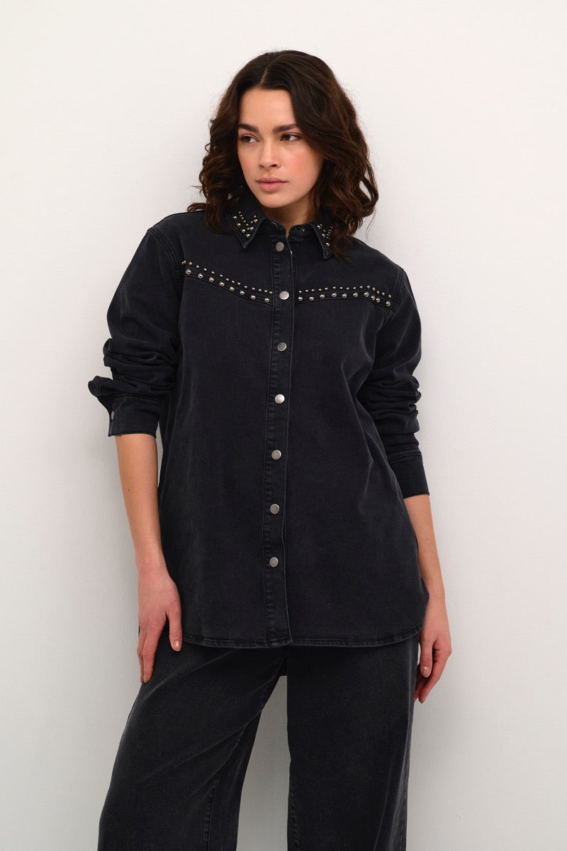 KAFFE Louisa Denim Skjorte Washed Sort