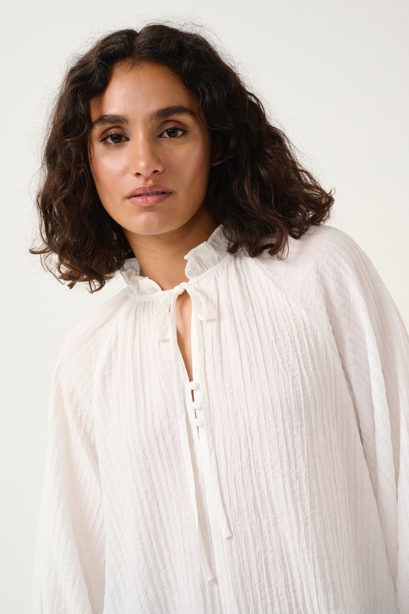 KAFFE Lianna Bluse Chalk Hvid