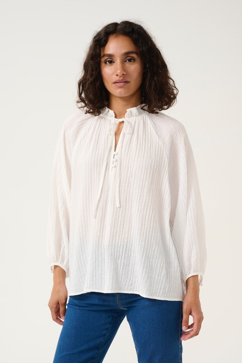 KAFFE Lianna Bluse Chalk Hvid