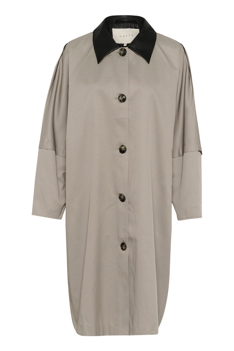 KAFFE Rosanna Trenchcoat Elephant Skin Grå
