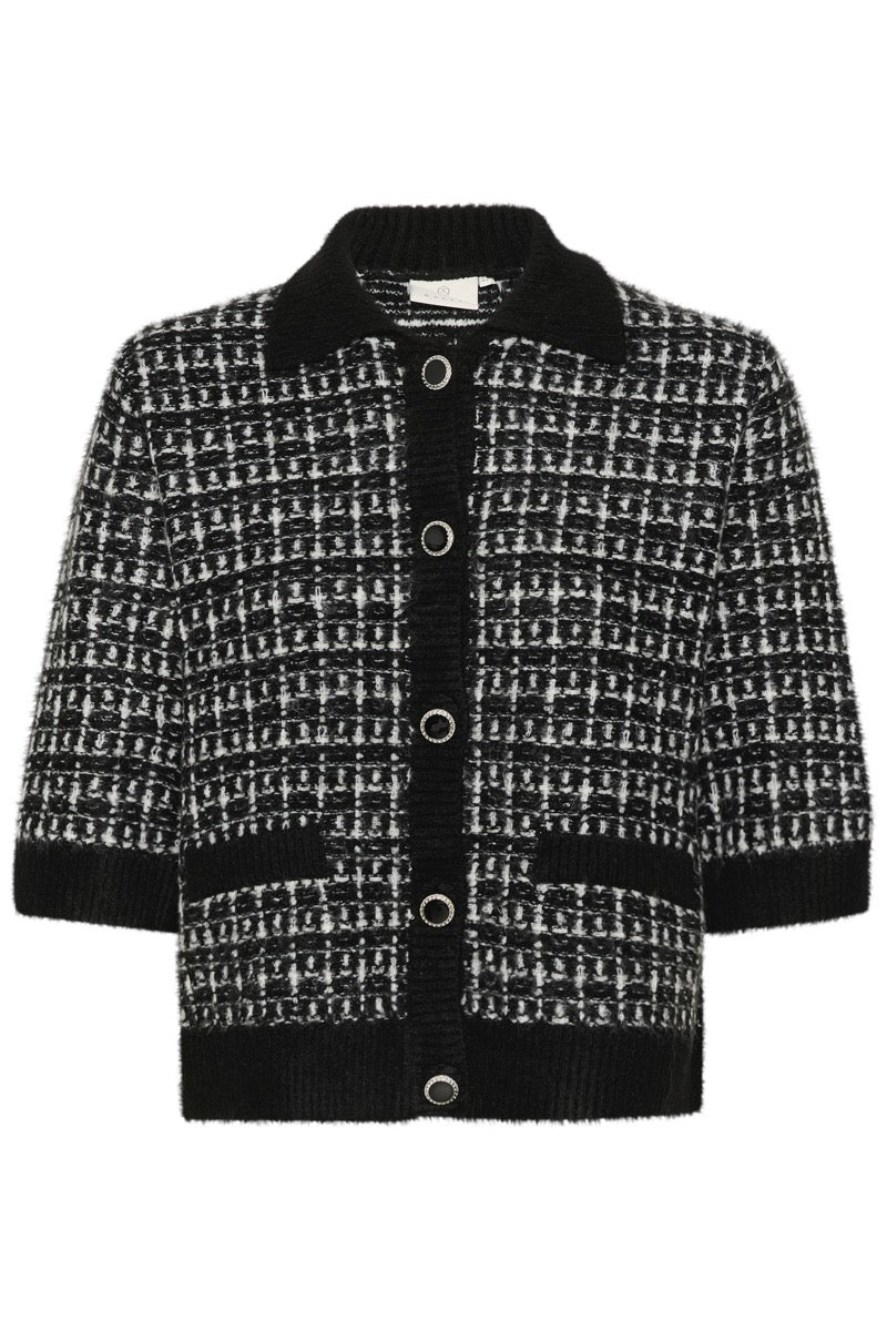KAFFE Birte Cardigan Sort Turtledove Hvid