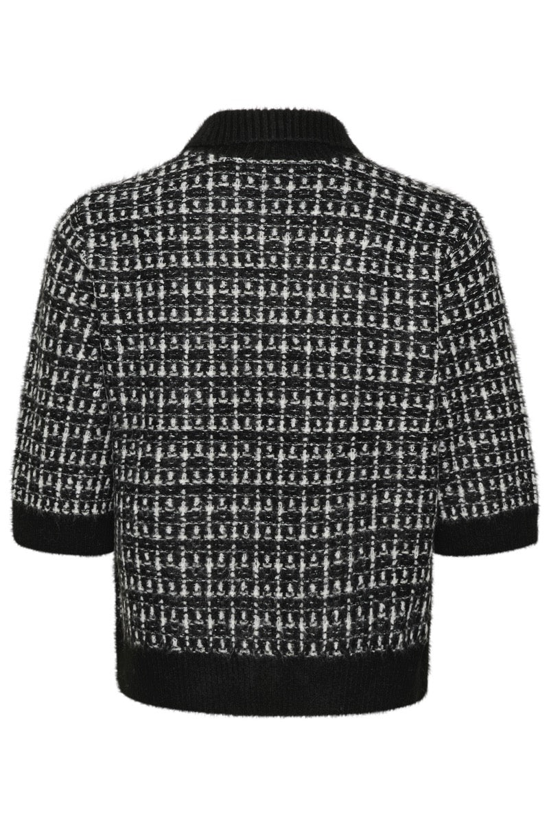 KAFFE Birte Cardigan Sort Turtledove Hvid