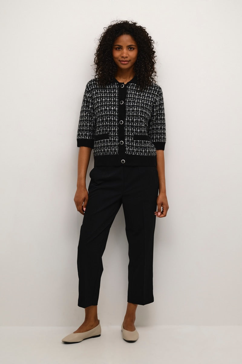 KAFFE Birte Cardigan Sort Turtledove Hvid