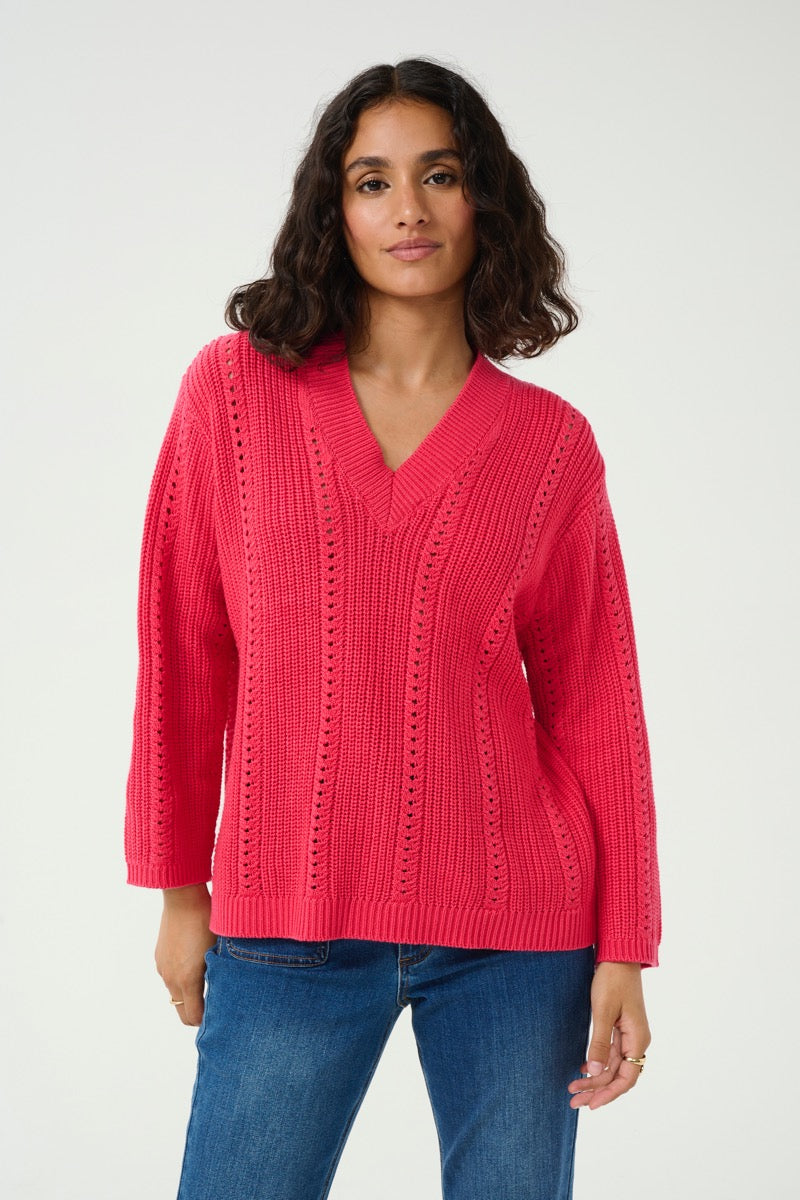 KAFFE Lorri Pullover Raspberry Rød