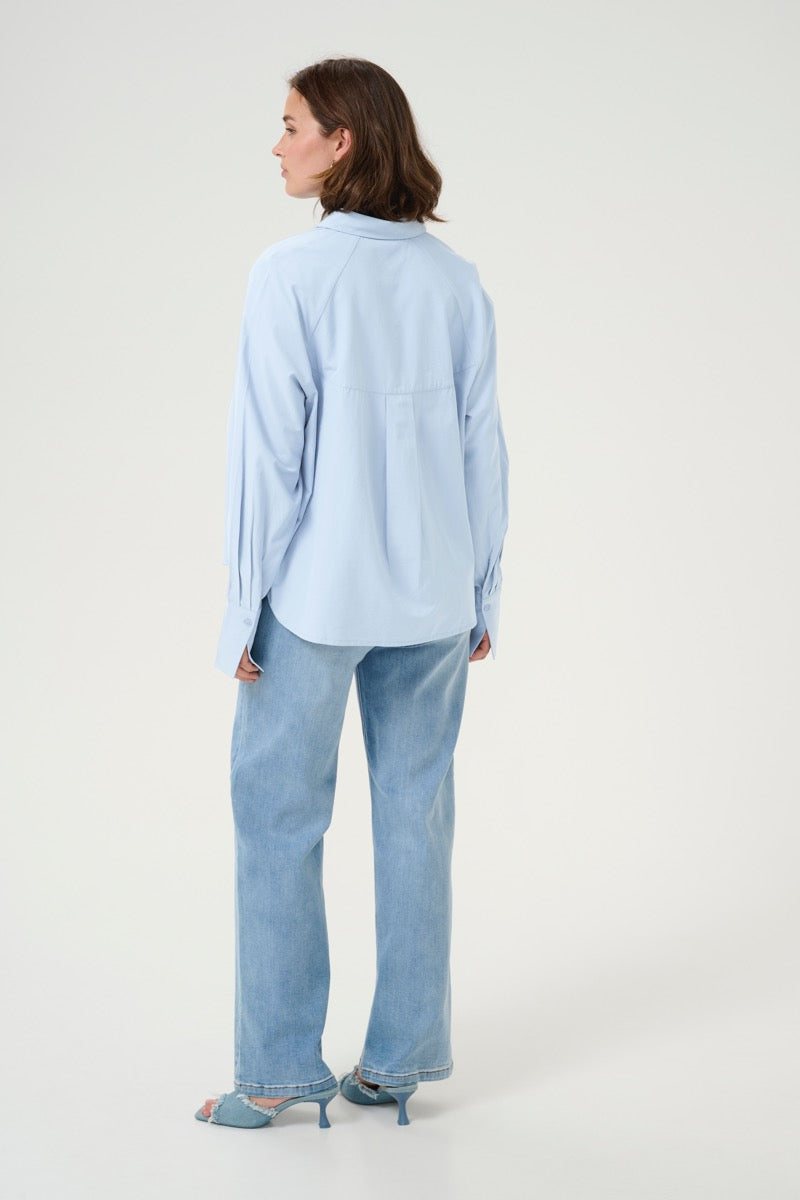 KAFFE Haily Skjorte Chambray Blå