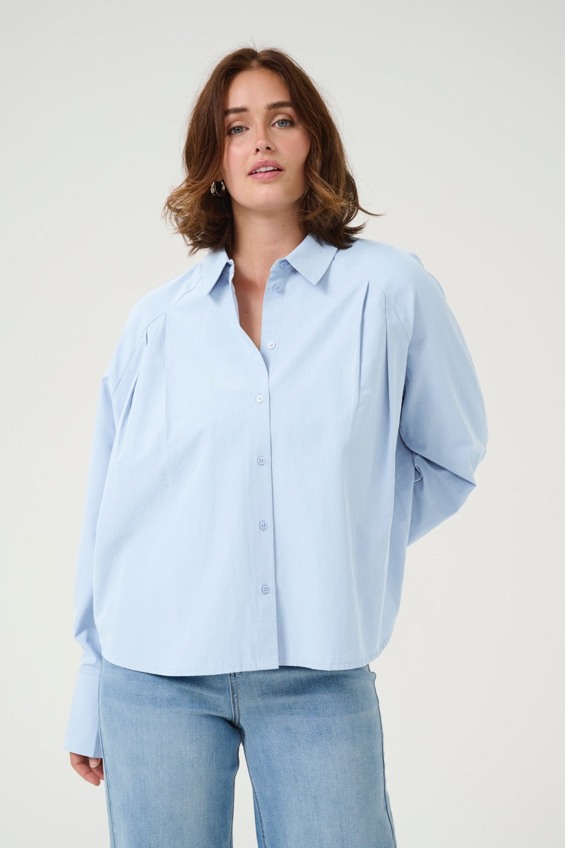 KAFFE Haily Skjorte Chambray Blå