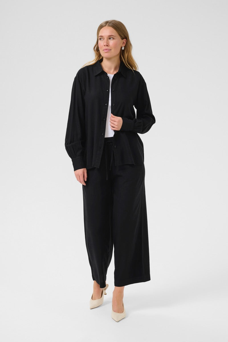 KAFFE Milia Bukser Wide Cropped Deep Sort