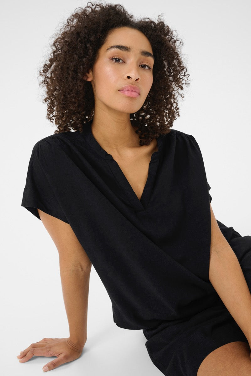 KAFFE Milia Wing SL Bluse Sort