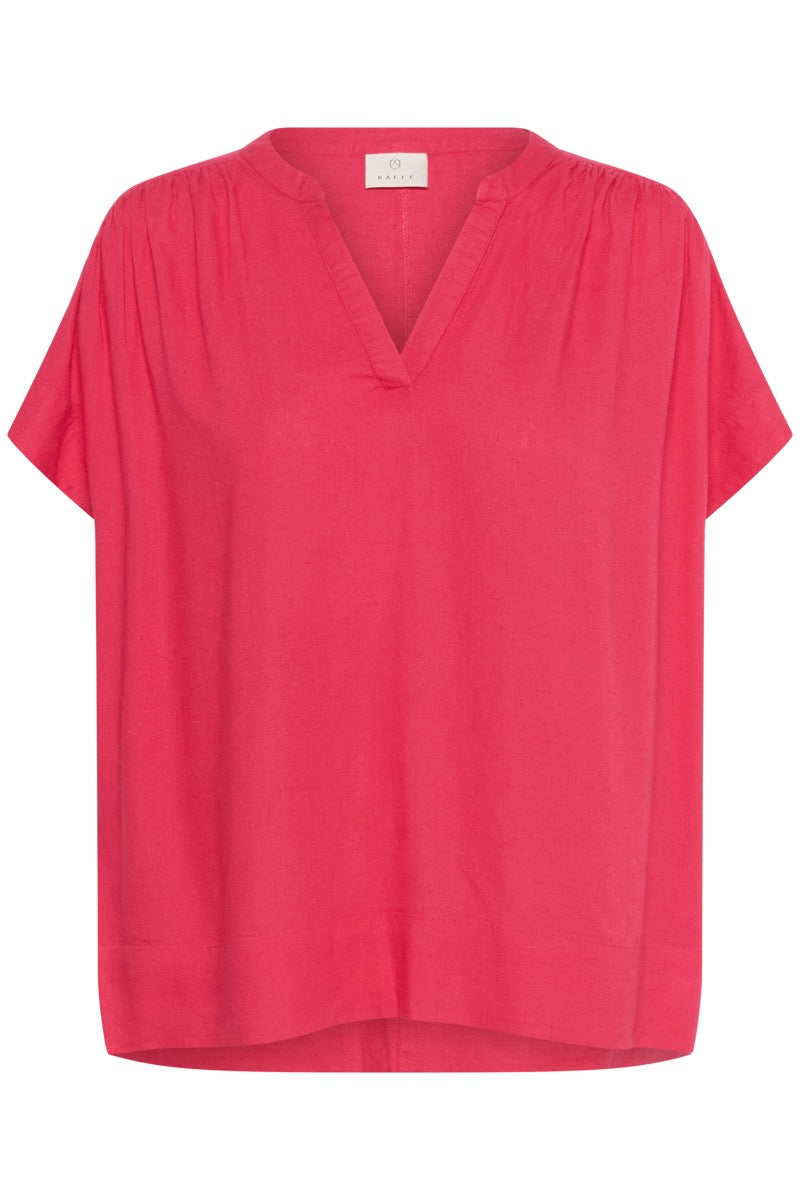KAFFE Milia Wing SL Bluse Raspberry Rød