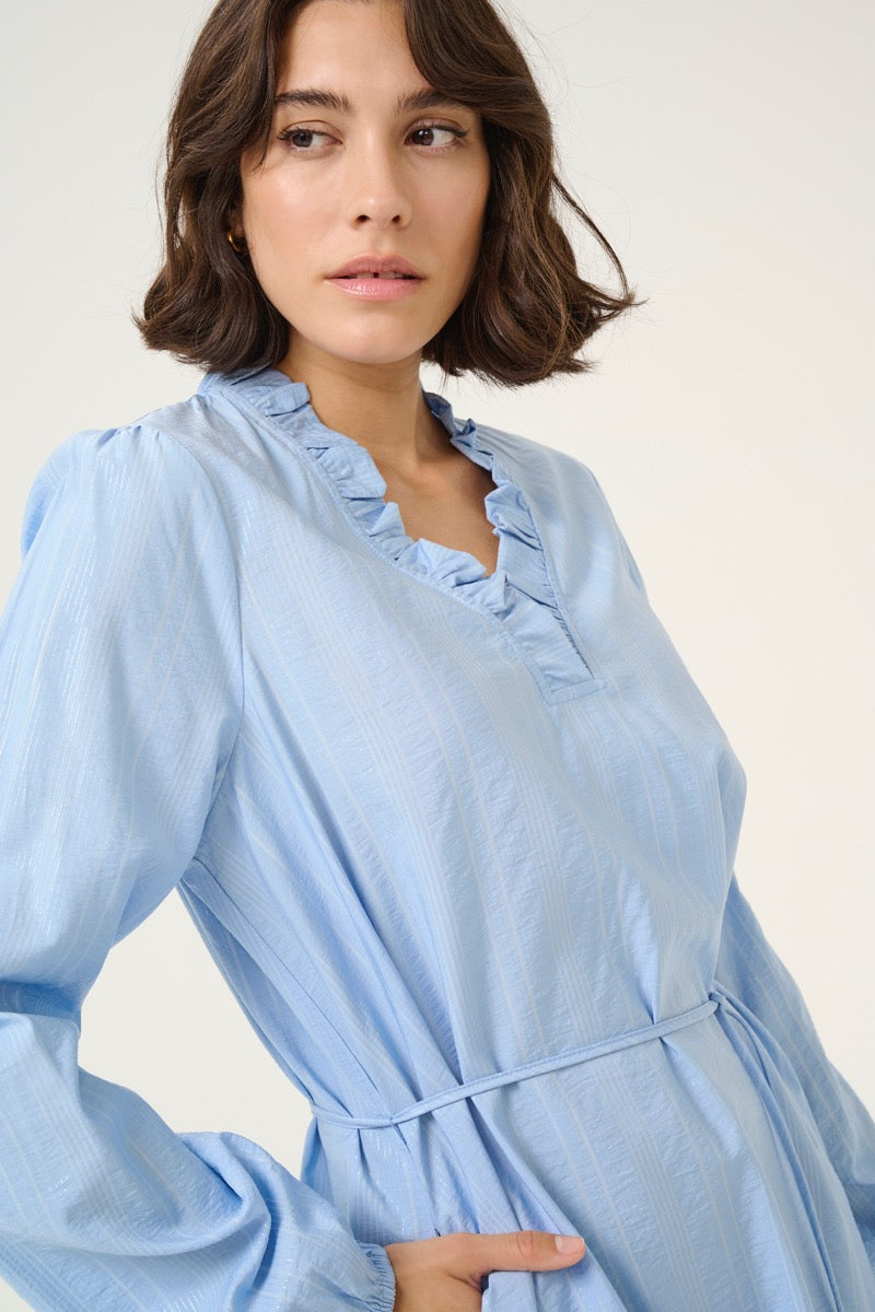 KAFFE Sanni Kjole Chambray Blå