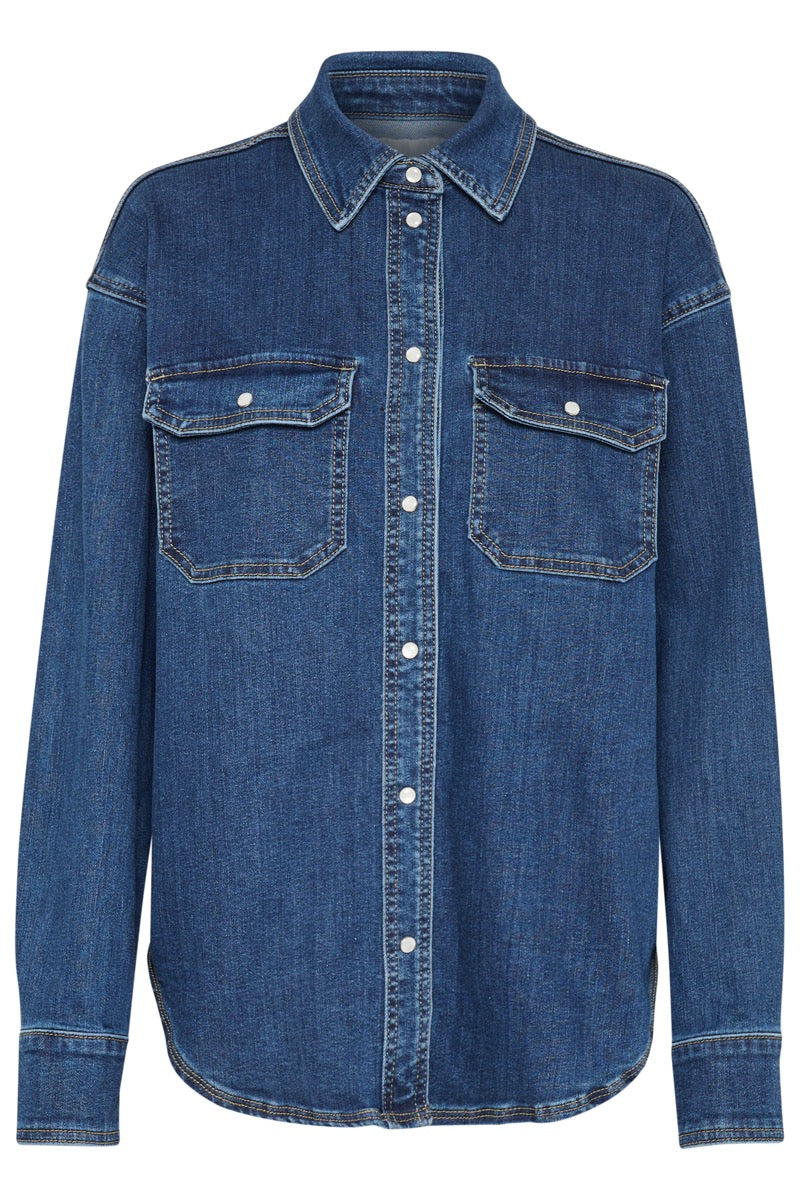 KAFFE Sinem Skjorte Denim Medium Blå