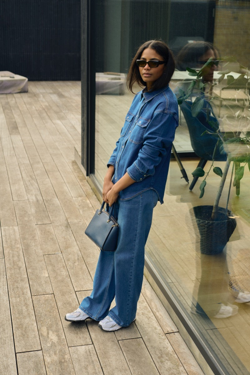 KAFFE Sinem Skjorte Denim Medium Blå