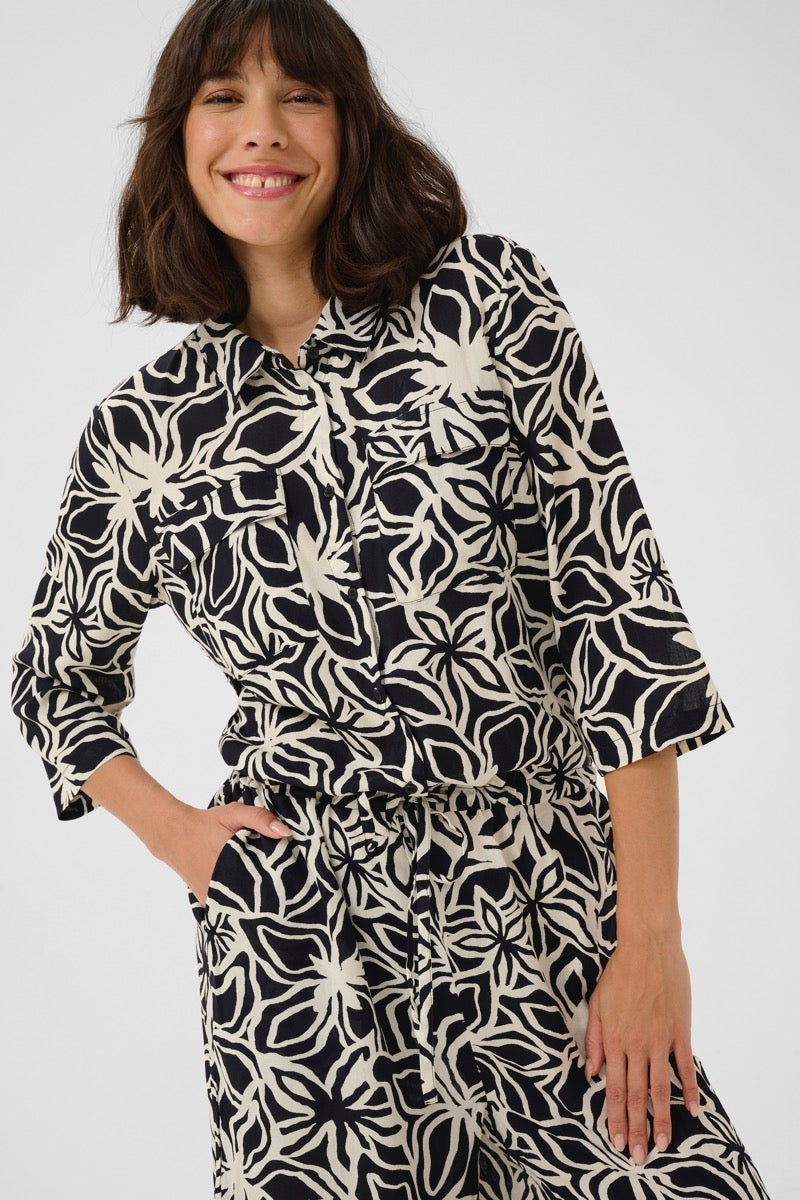 KAFFE Sanne Buksedragt Med Print Sort