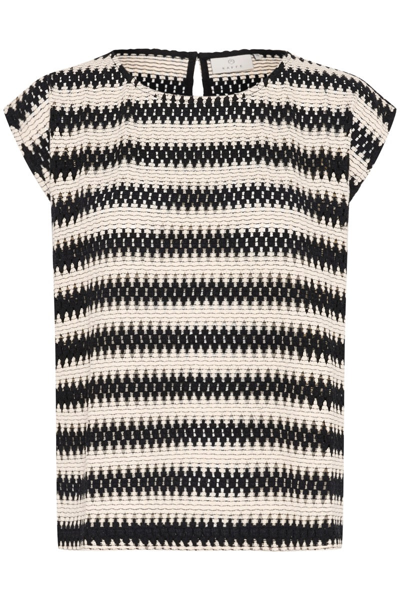 KAFFE Molin Bluse Sort Hvid