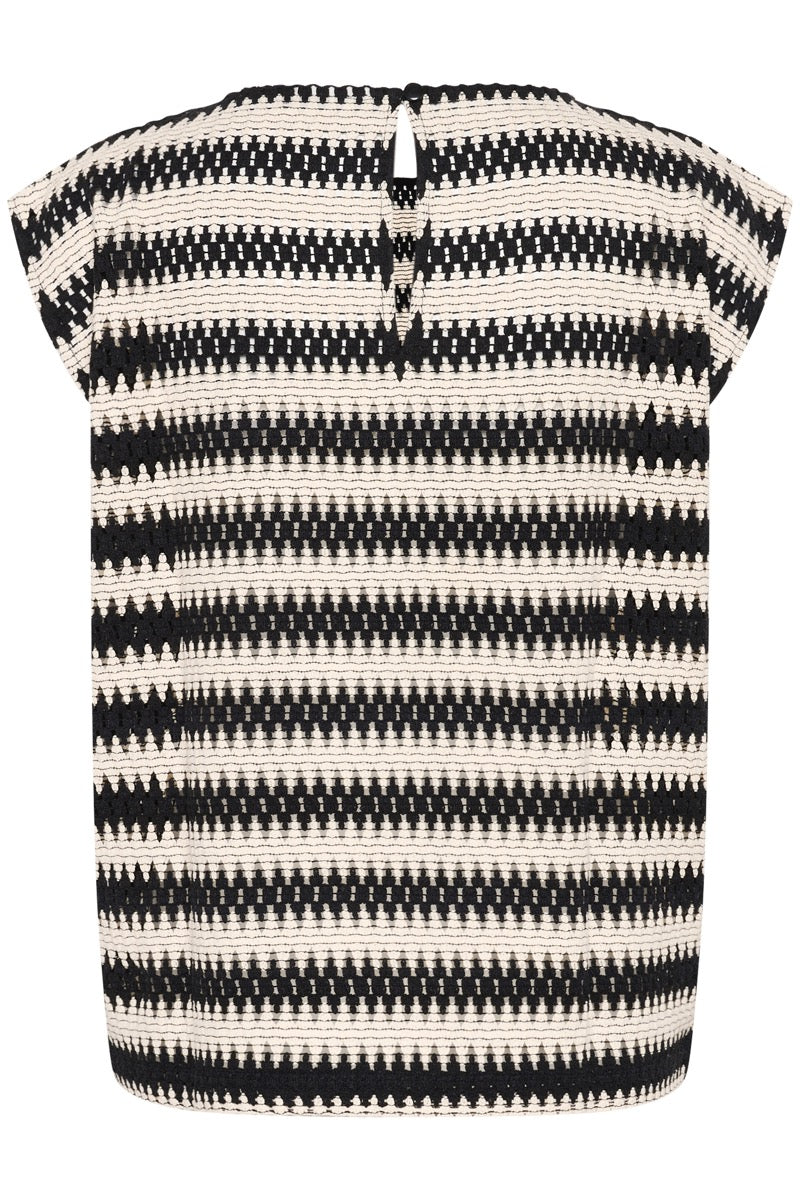 KAFFE Molin Bluse Sort Hvid