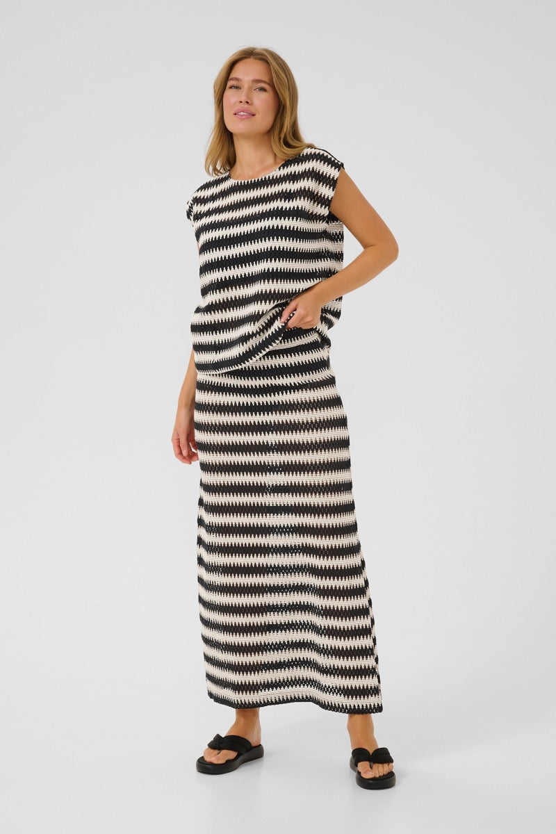 KAFFE Molin Bluse Sort Hvid