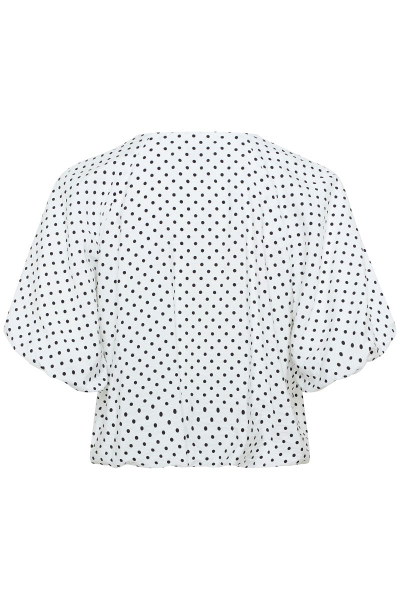KAFFE Gwen Bluse Prikker Kalk Sort