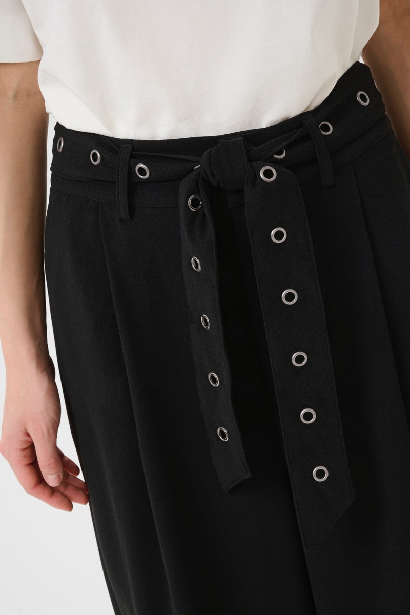 KAFFE Lisa Wide Bukser Belt Deep Sort