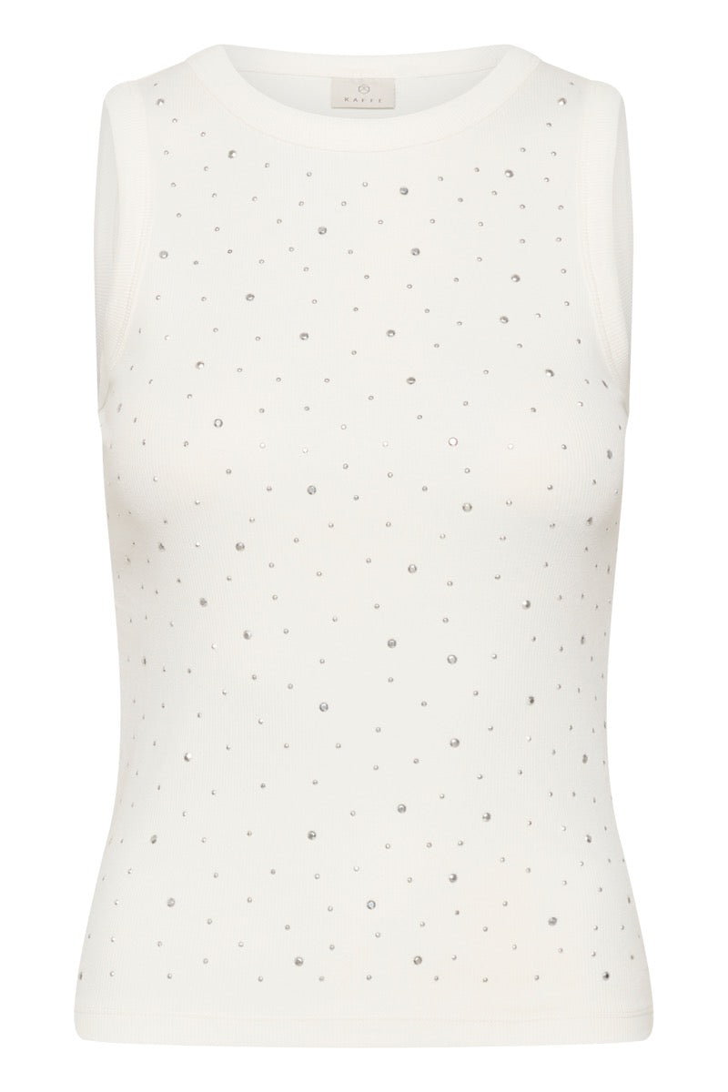 KAFFE Carna Top Rhinestone Kalk