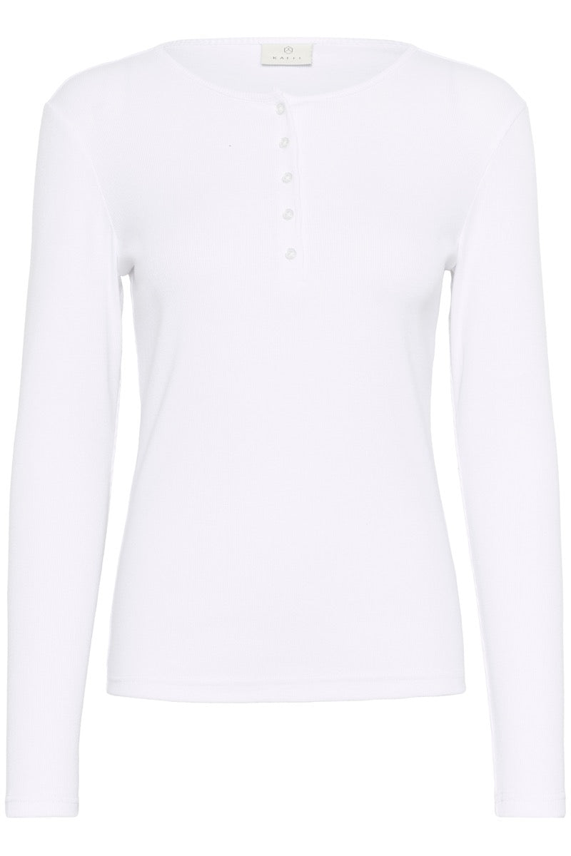 KAFFE Carna T-shirt Langærmet Optical Hvid