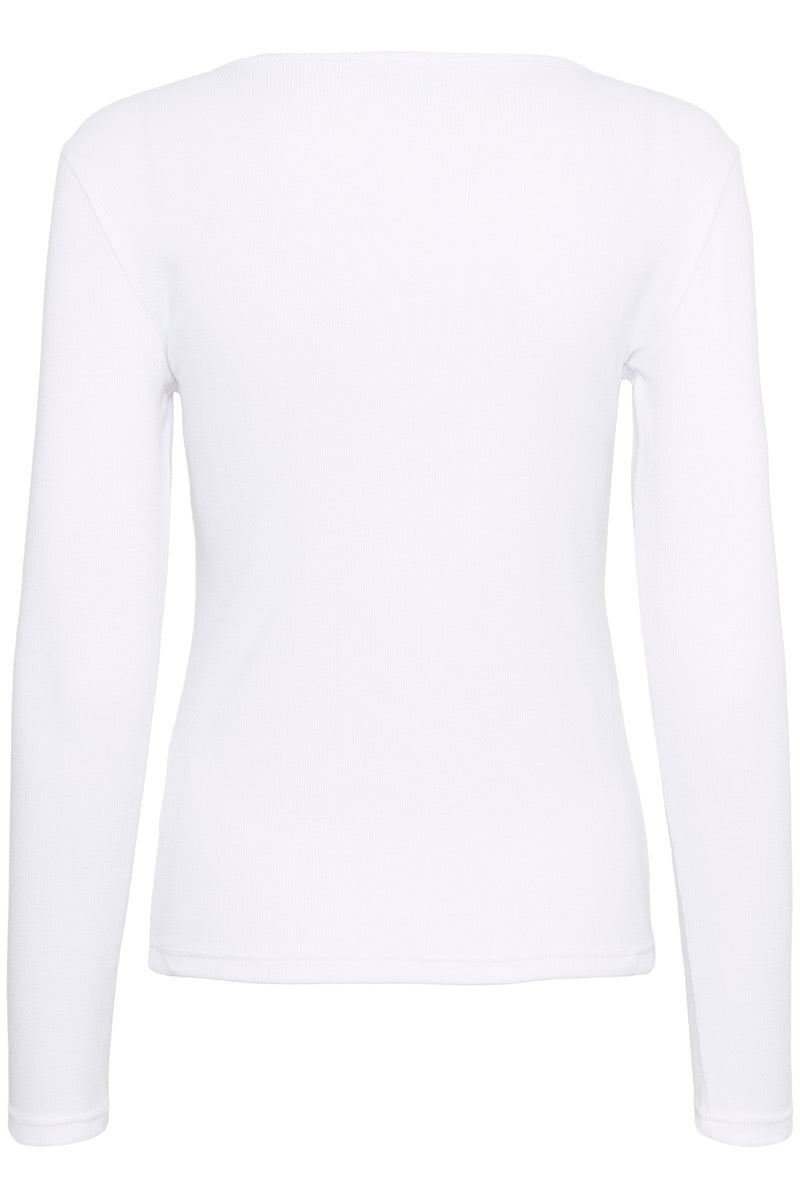 KAFFE Carna T-shirt Langærmet Optical Hvid