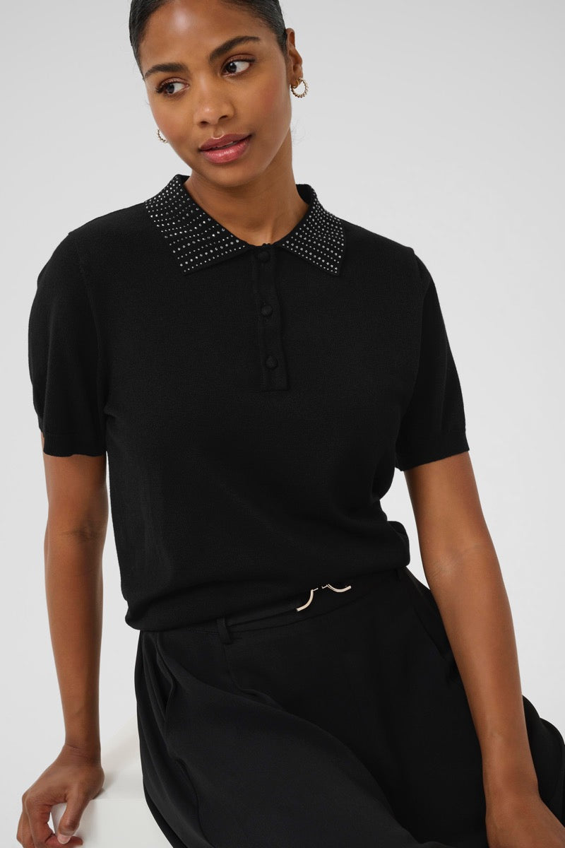 KAFFE Carly Polo Pullover Deep Sort