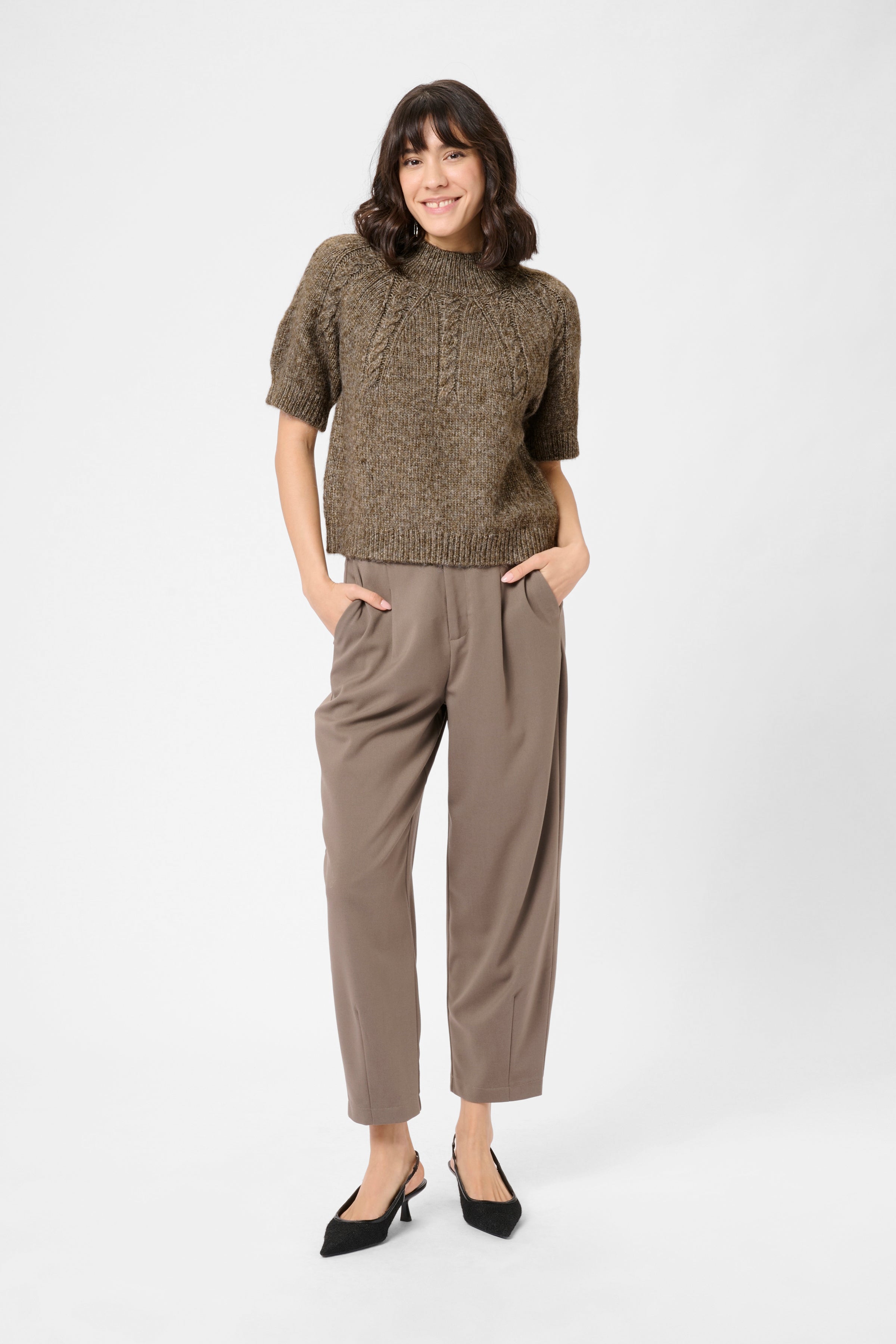 KAFFE Cuba Pullover Morel Melange Brun