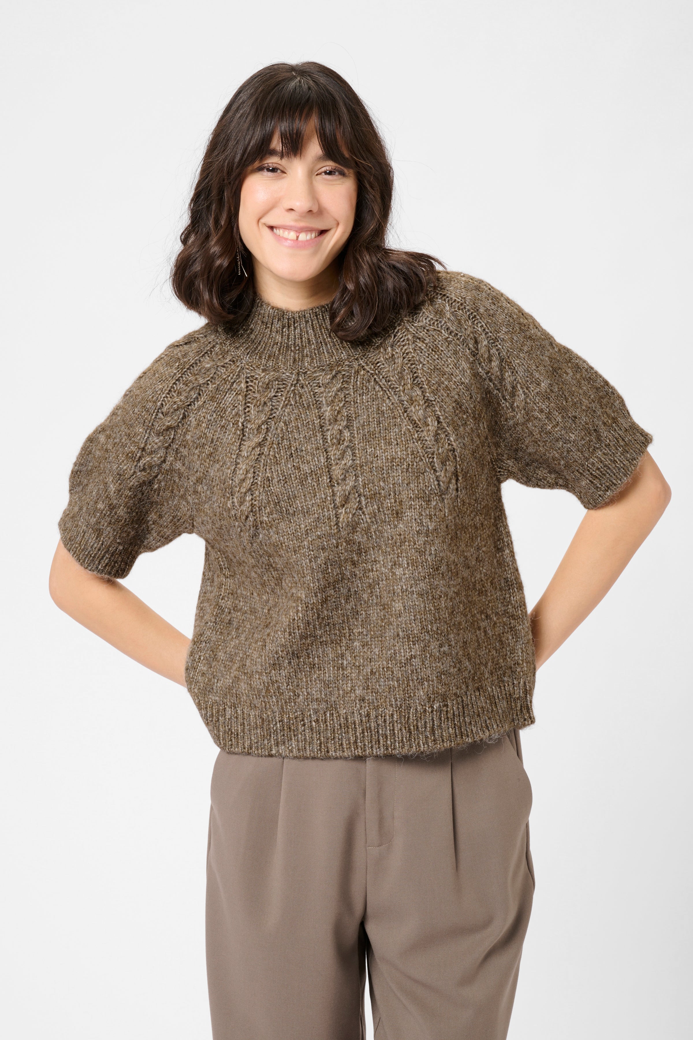 KAFFE Cuba Pullover Morel Melange Brun