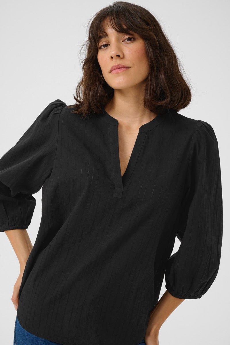 KAFFE Jollia Zia Bluse Sort