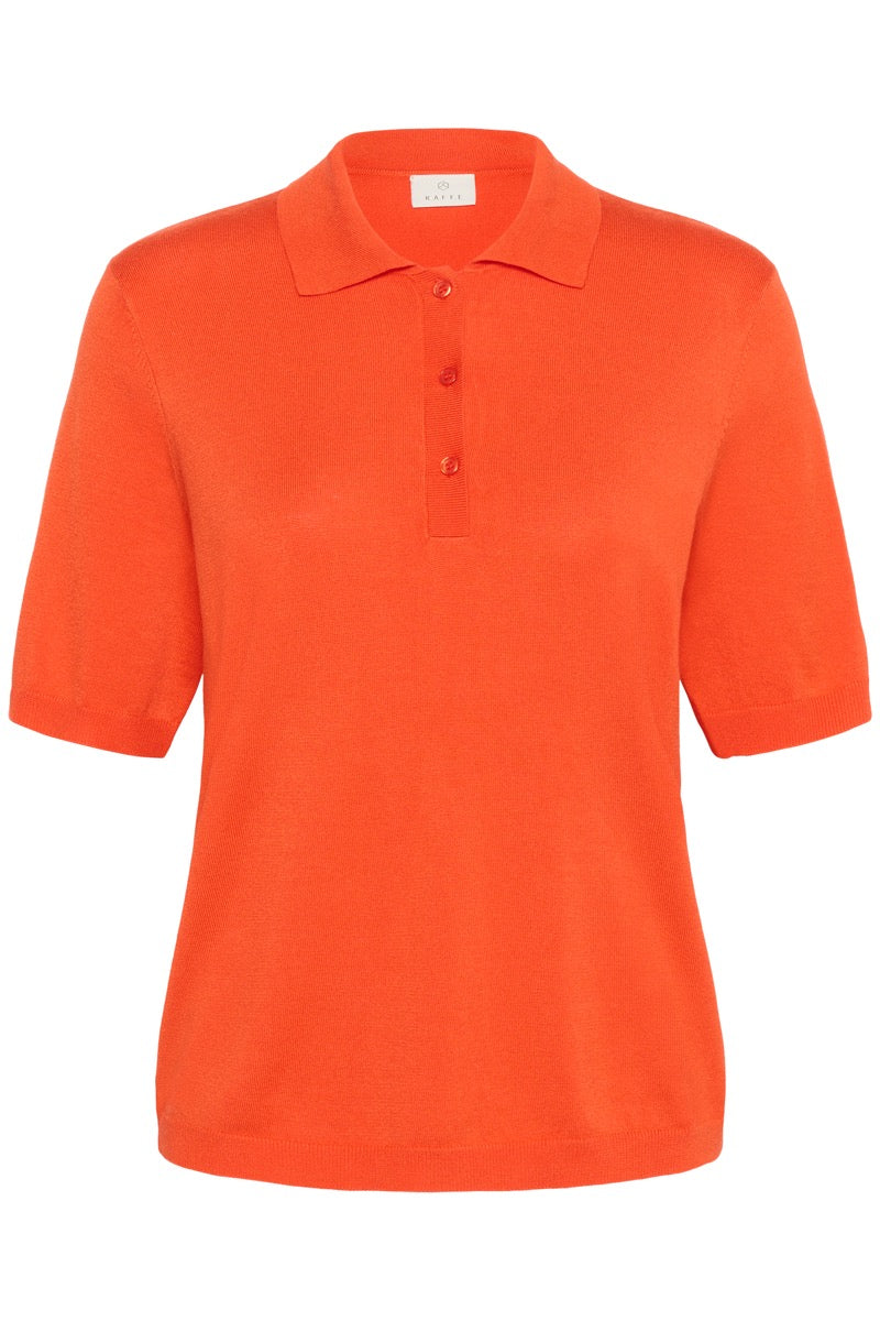 KAFFE Lizza Polo Pullover Basic Grenadine Orange