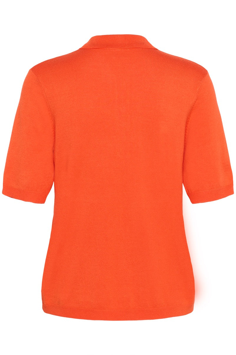 KAFFE Lizza Polo Pullover Basic Grenadine Orange