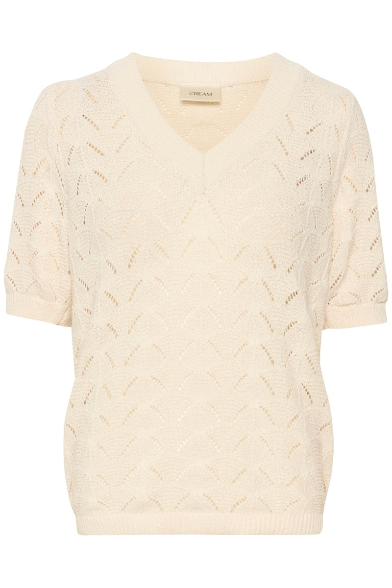 Cream Hami Strik Bluse Eggnog Hvid