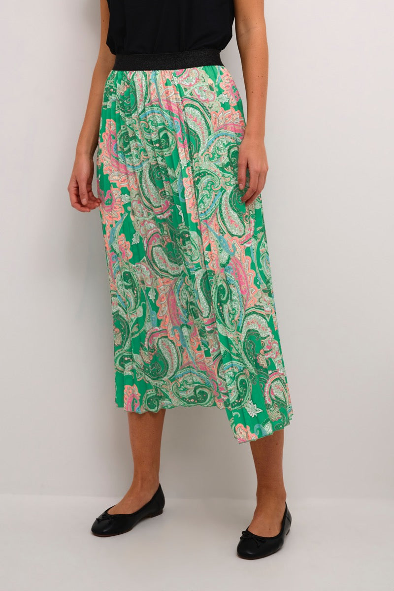 Cream Lolia Nederdel Paisley Grøn
