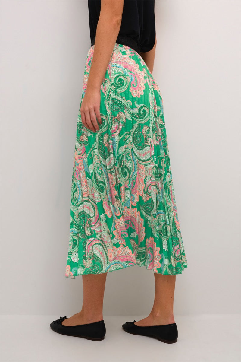 Cream Lolia Nederdel Paisley Grøn