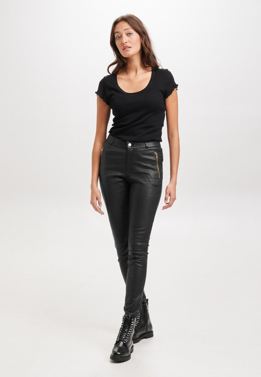 NOTYZ Leggings w saddle and zippockets Sort m Guld