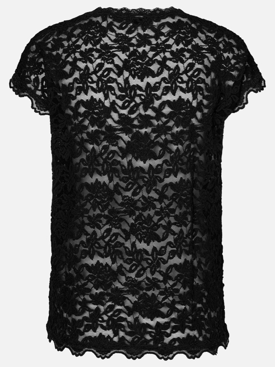 Rosemunde Copenhagen T-shirt w. Full Lace Sort