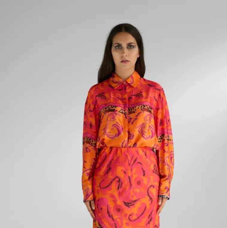 MISS GOODLIFE Bluse Shine Bright Orange Pink