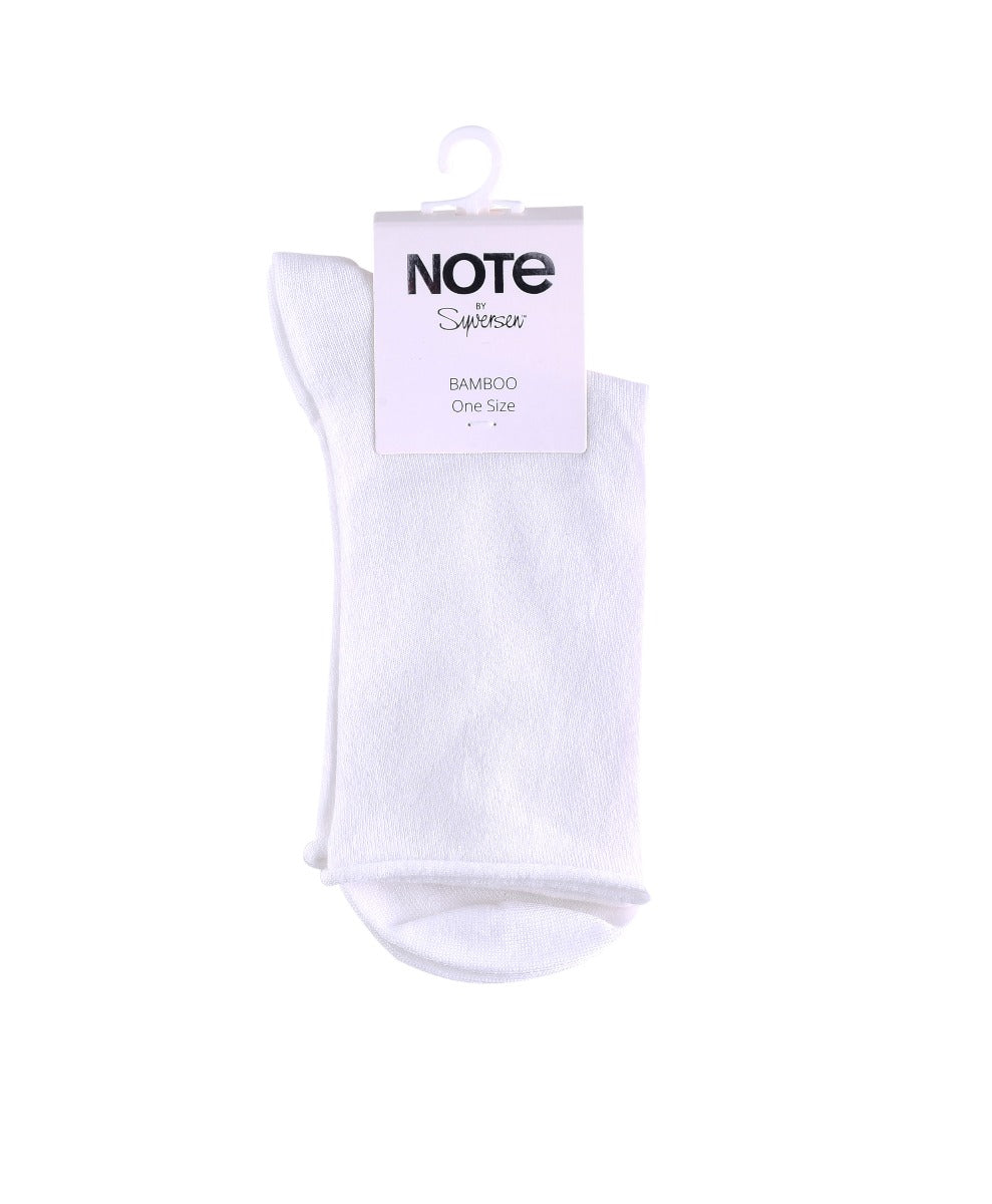 Note By Syversen Bambus Strømper Roll Top White
