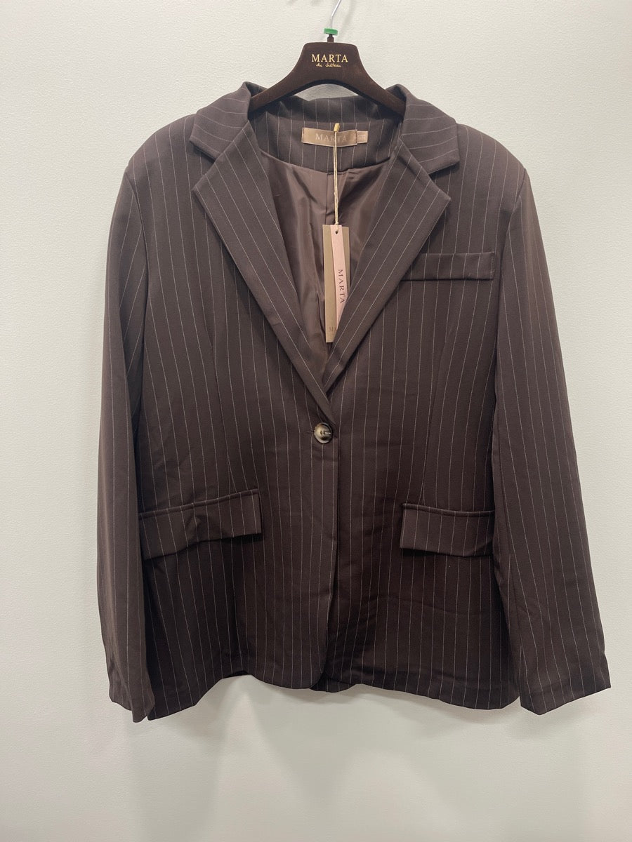 Marta Du Chateau Damiana Blazer Striber Moro Brun