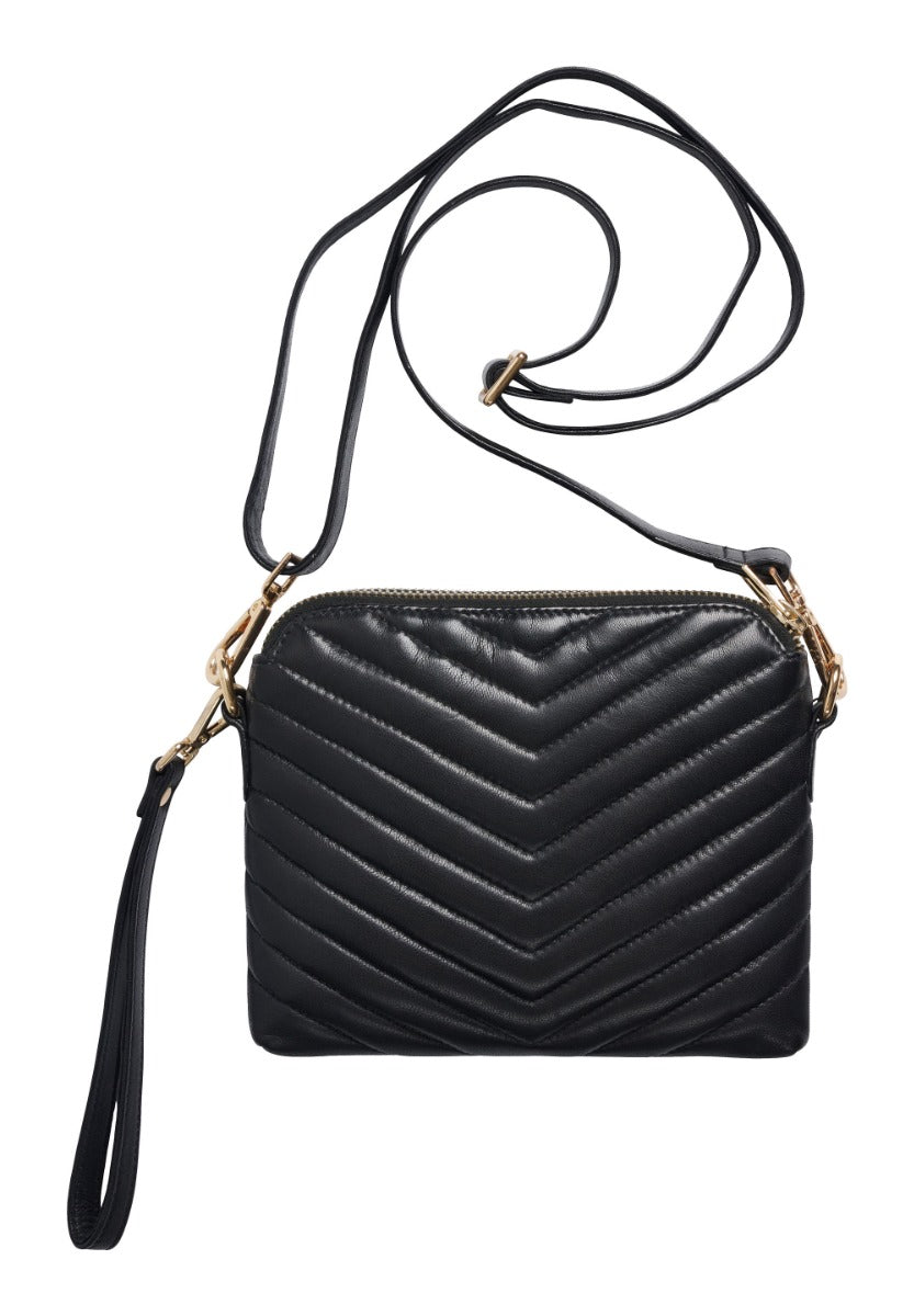 Orchid Qulilted Clutch Sort Guld
